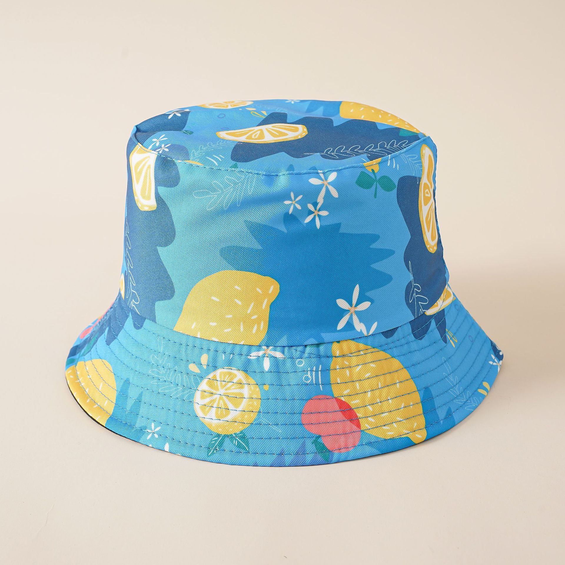 Fisherman hat hat tide double-sided wear creative lemon basin hat cover face breathable hat sun hat Doba